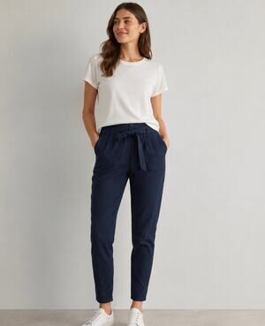 BEVY FLOG Pants Paperbag Tie Waist 29 Black